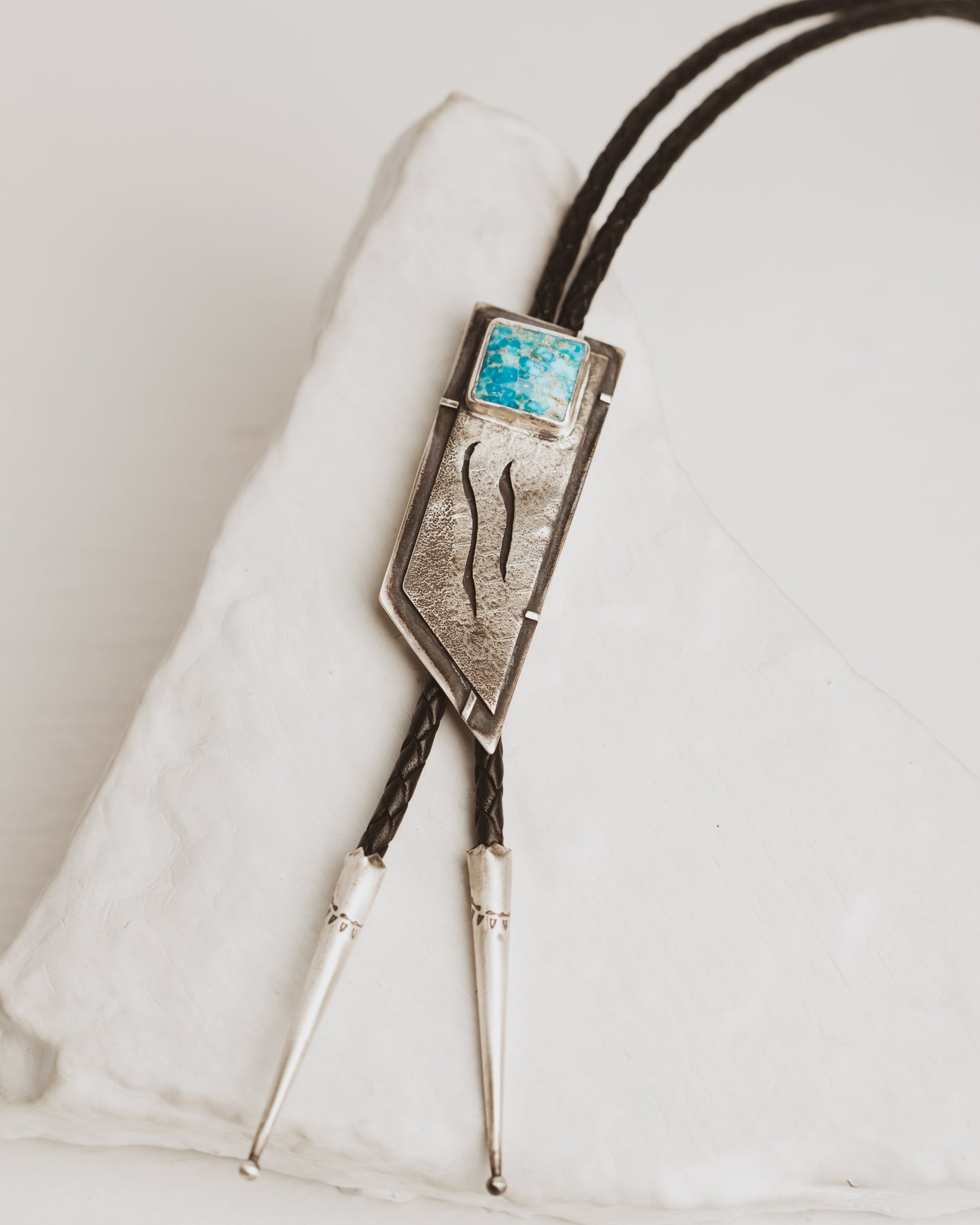 Turquoise Silver Flow Bolo