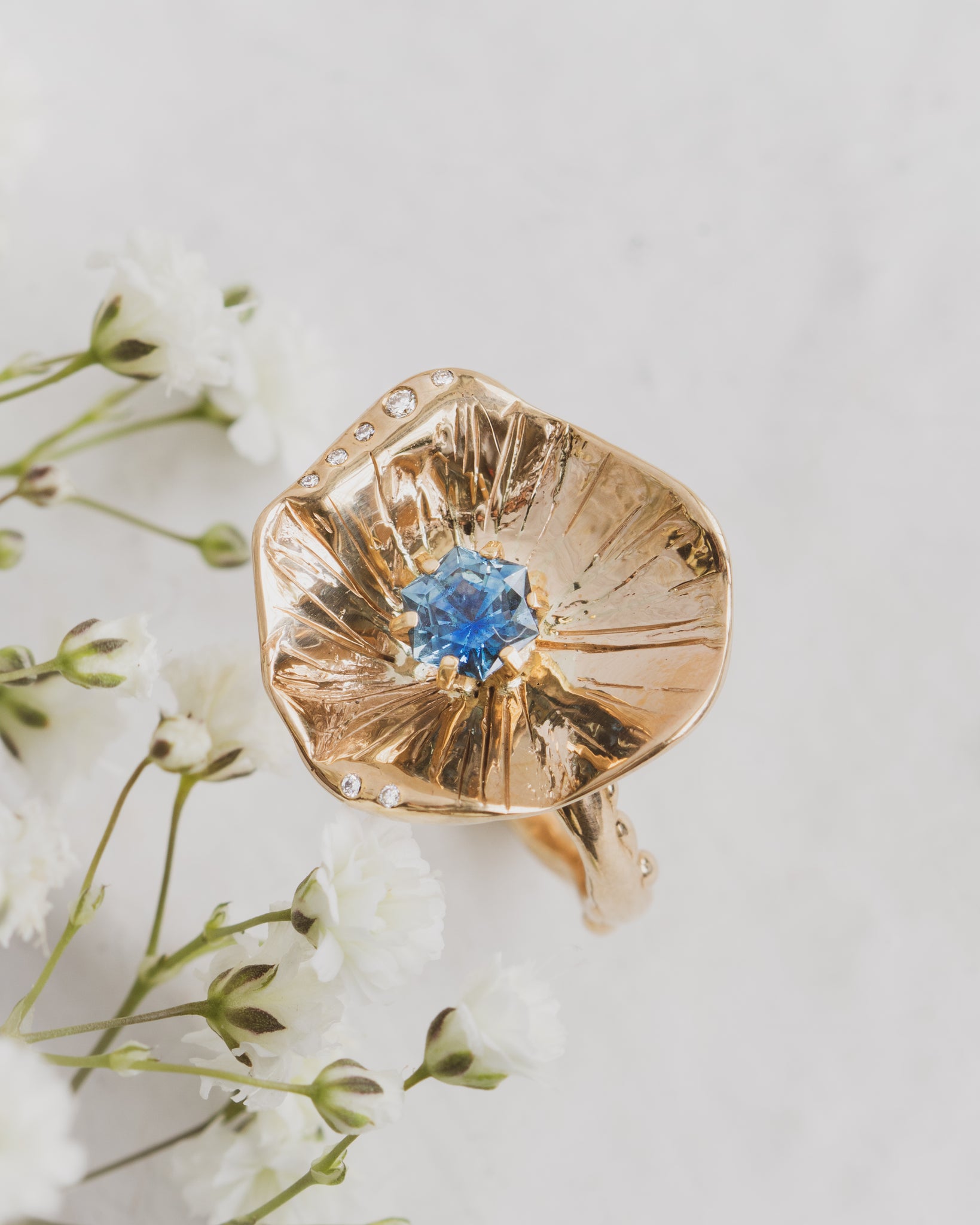 Prairie Flower Sapphire Ring
