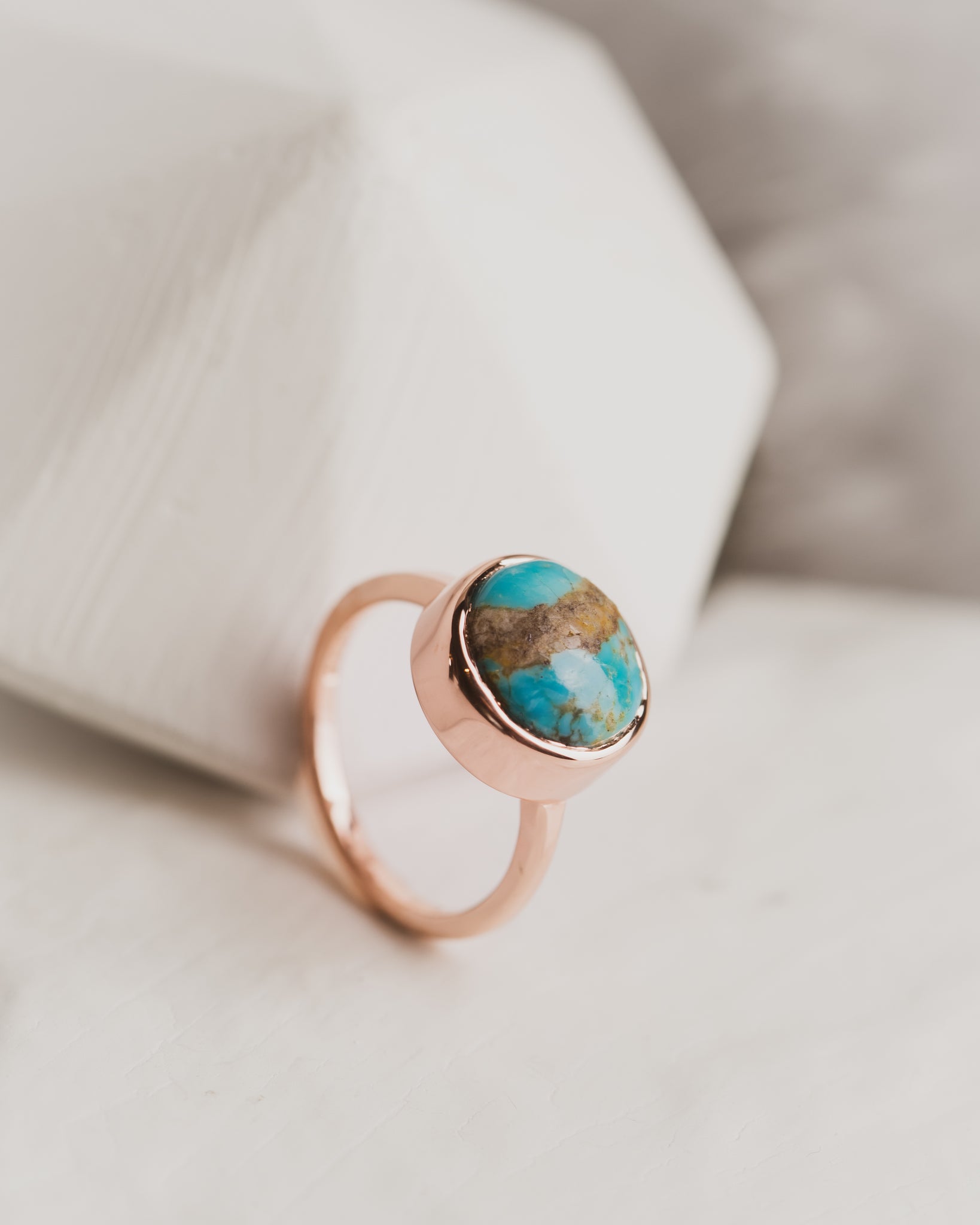 Rose Gold Turquoise Ring