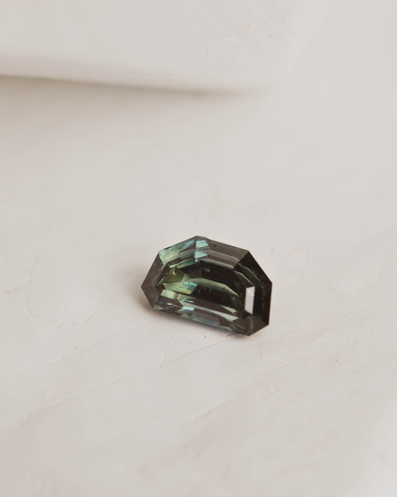 2.1 carat Blue Green Step Cut Sapphire