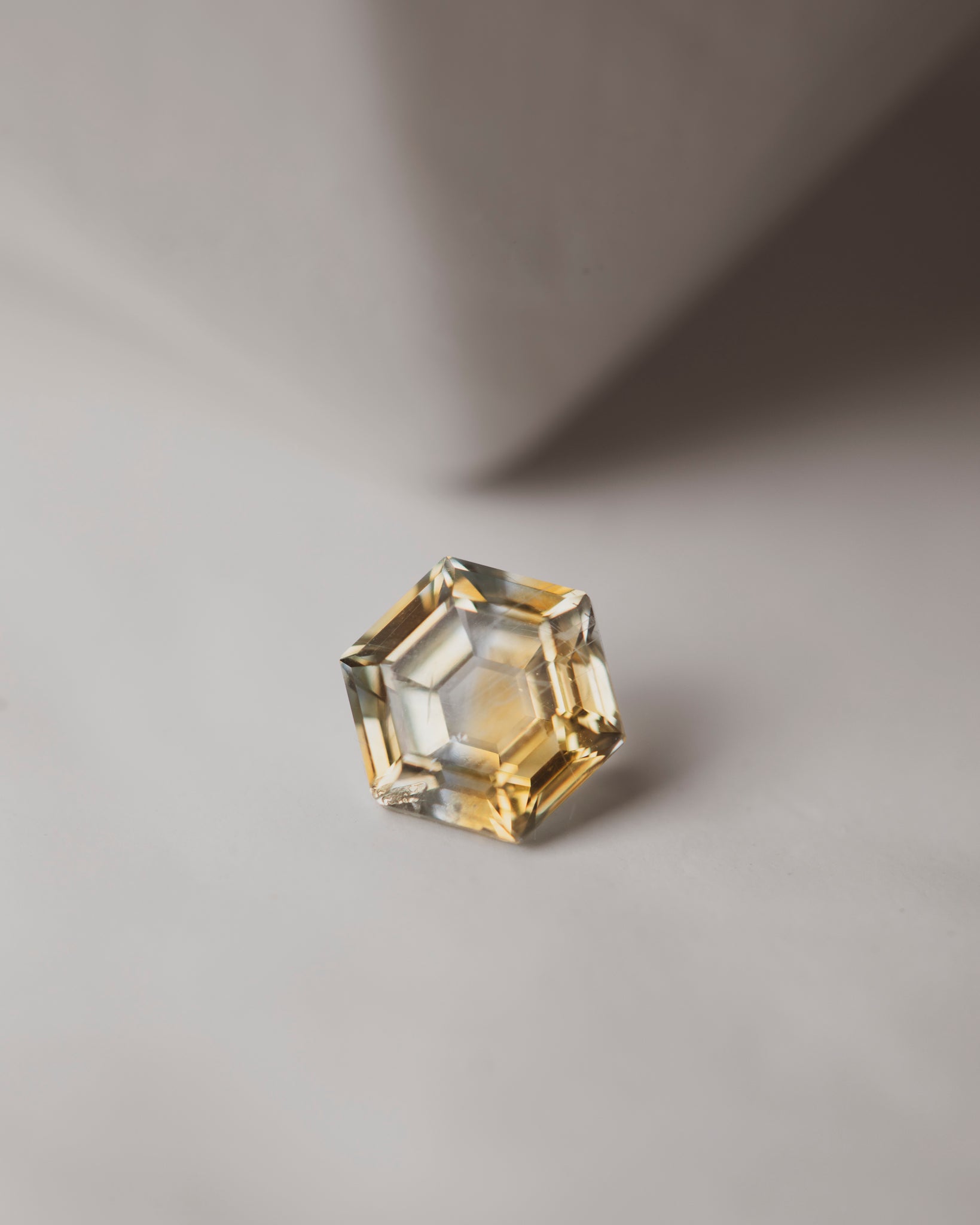 1.6 carat Yellow Hexagon Tablet Cut Sapphire