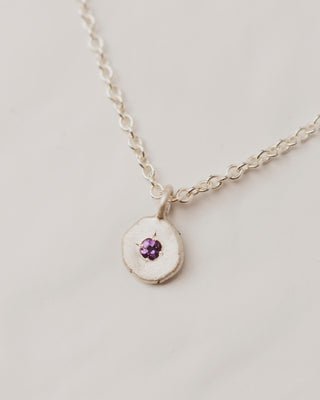 Amethyst pebble necklace in Sterling Silver