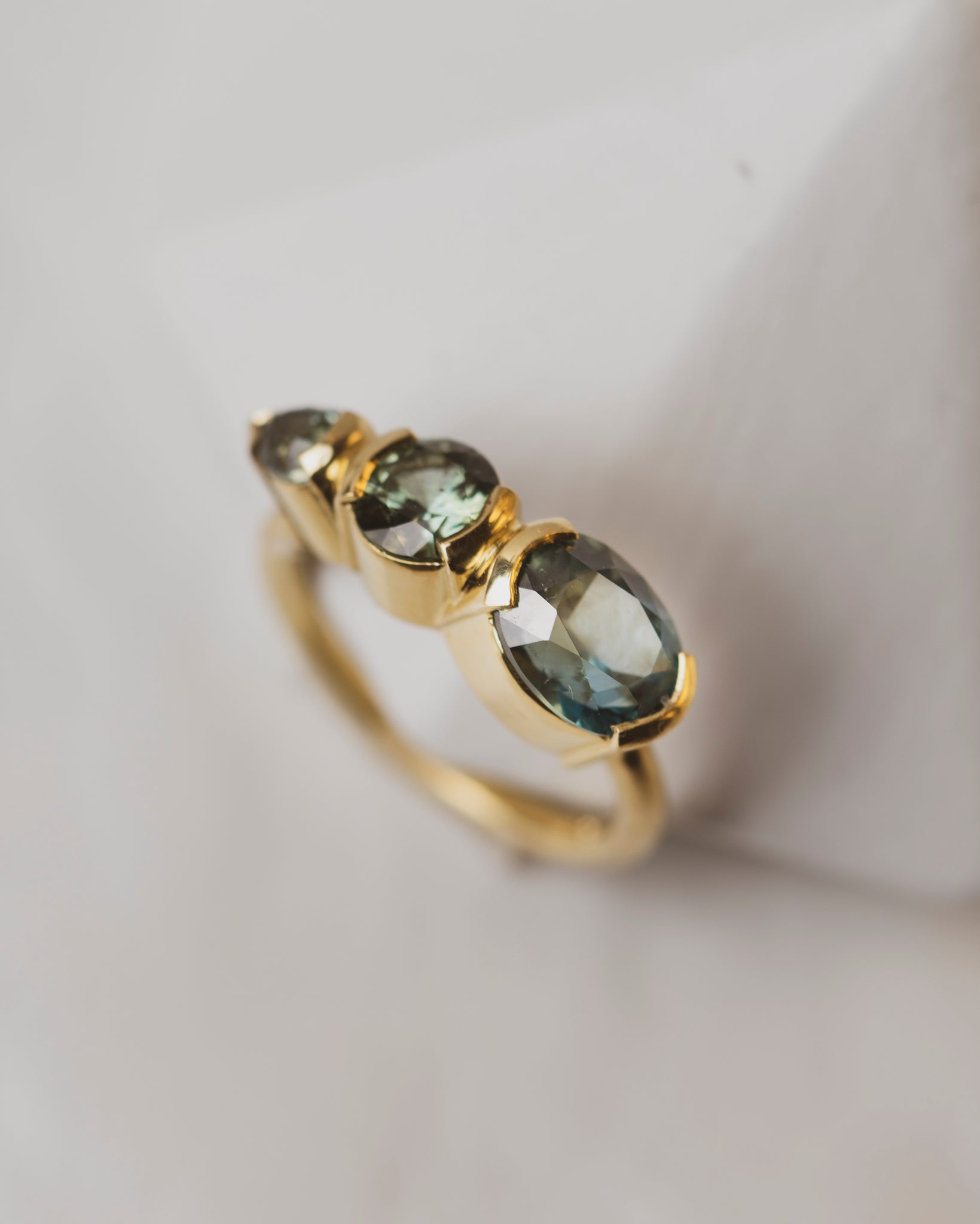 Gold and Montana Sapphire Engagement Ring
