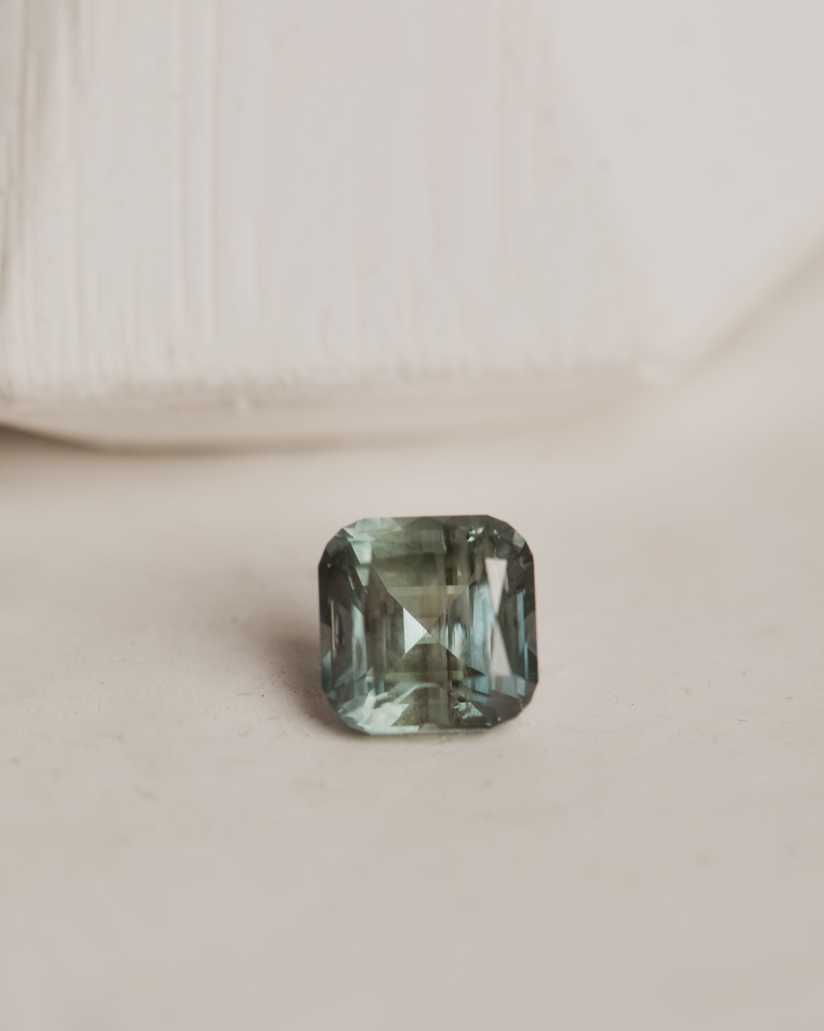 3.03 carat Green Cushion Cut Sapphire