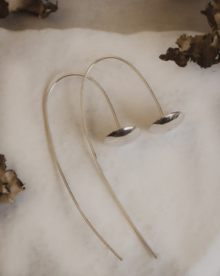 Sterling Silver Mushroom Cap Threader Earrings