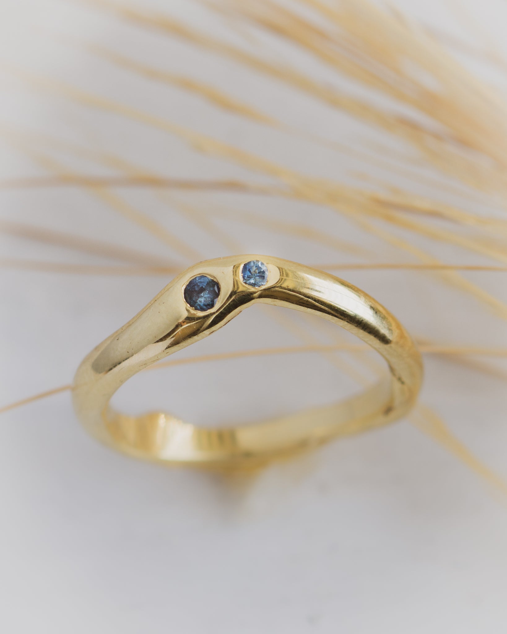 18K Yellow Gold and Sapphire River Ring