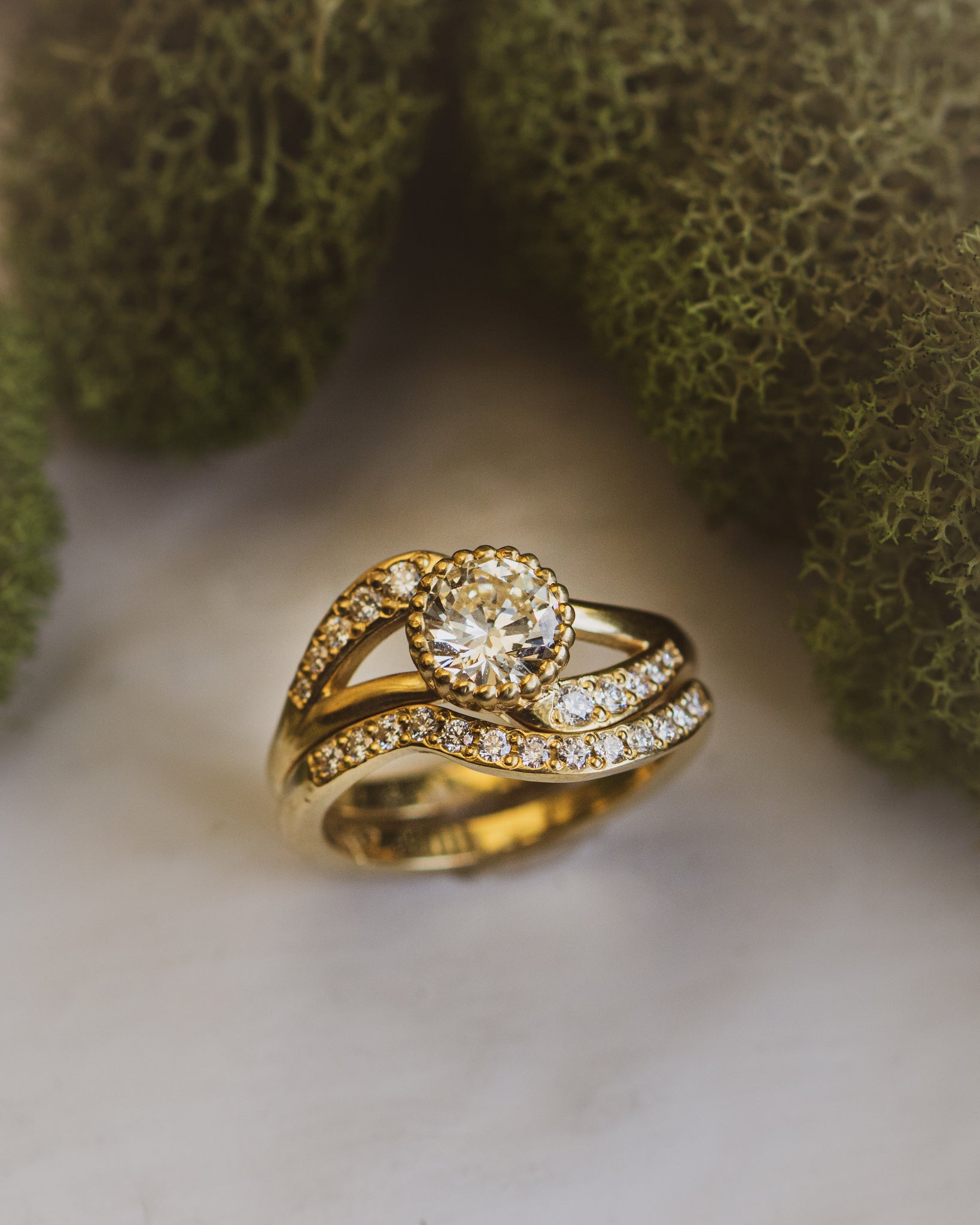 Diamond and Gold engagement Ring