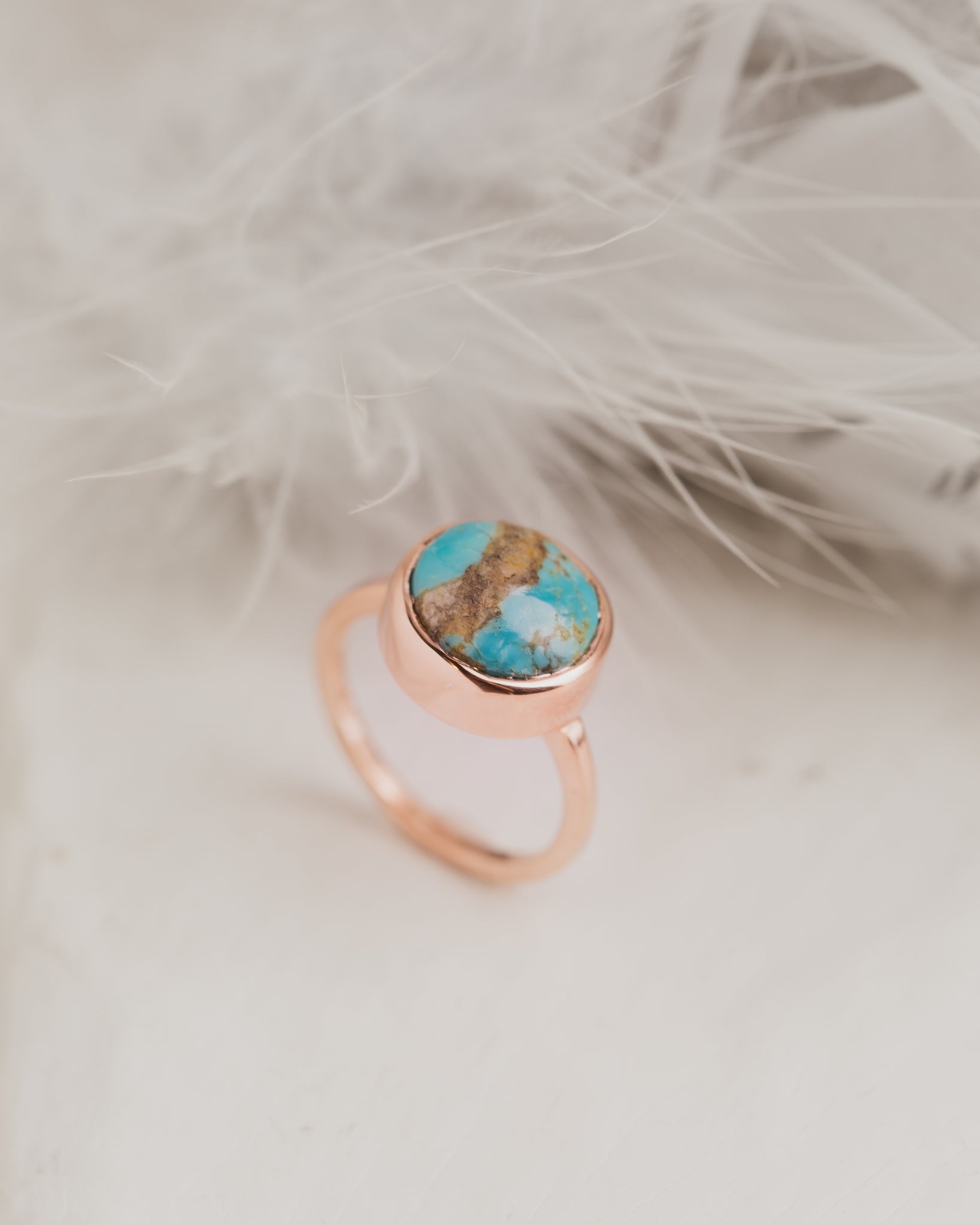 Rose Gold Turquoise RIng